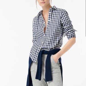 SALE!! J. Crew Mercantile Navy Gingham Long Sleeve Shirt Size Large